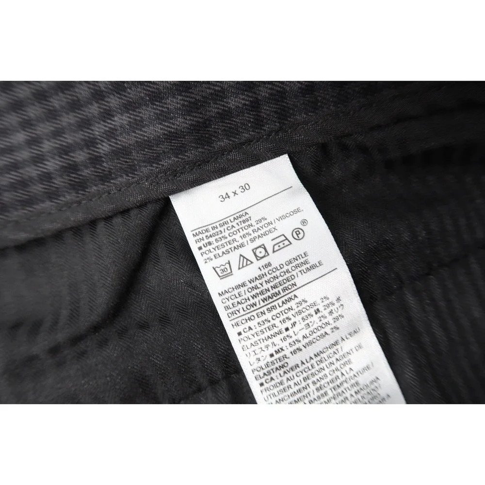 Banana‎ Republic Men's 34x30 Grayson Slim Tapered Fit Ankle Pants Gingham Gray